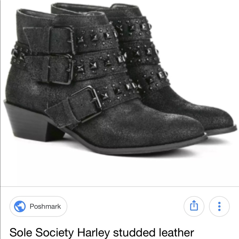 Sole Society black So Harley booties